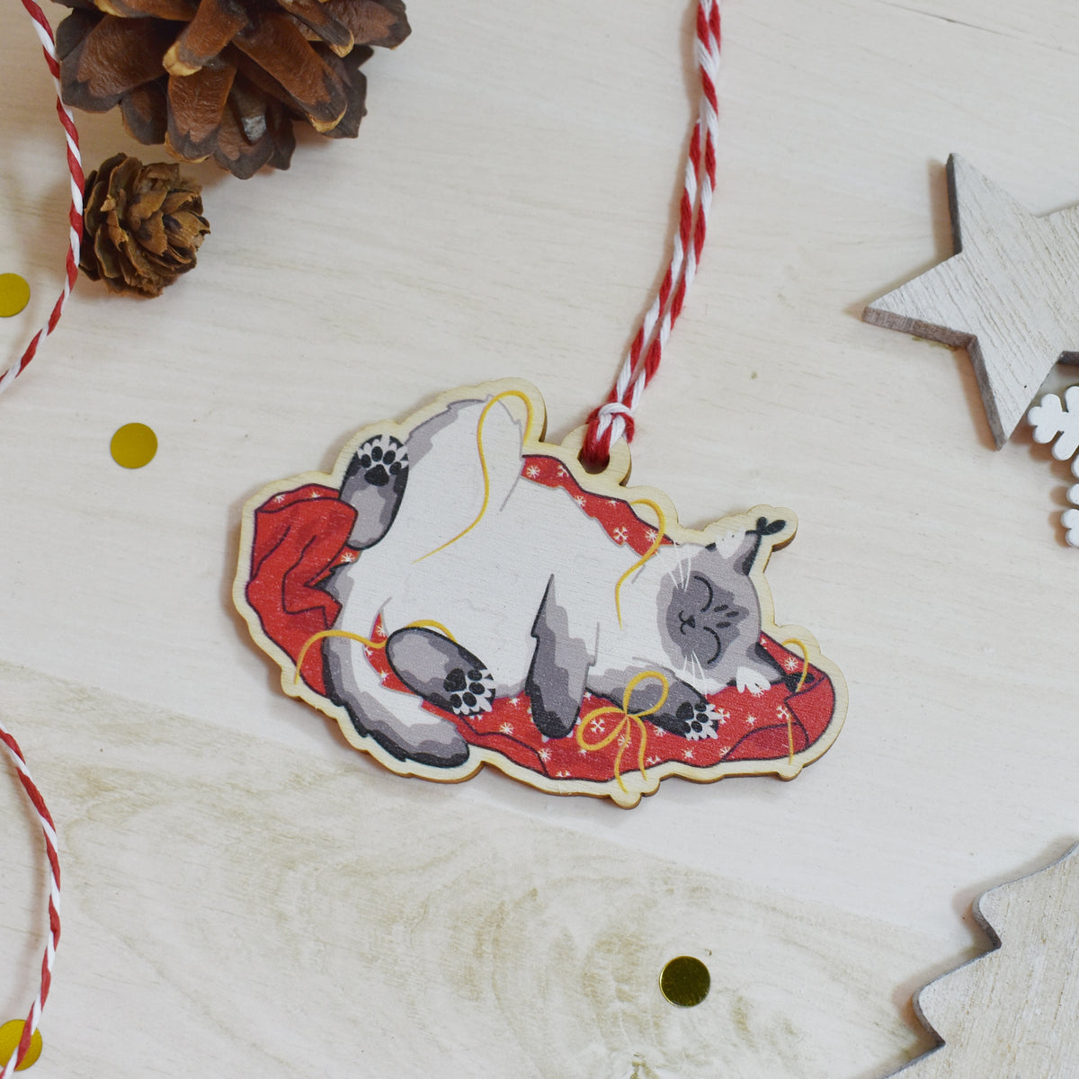Ragdoll Grey Cat Bauble