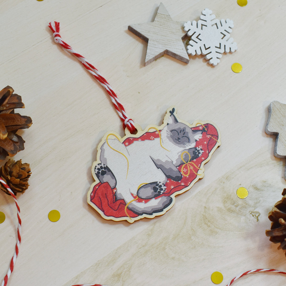 Ragdoll Grey Cat Bauble