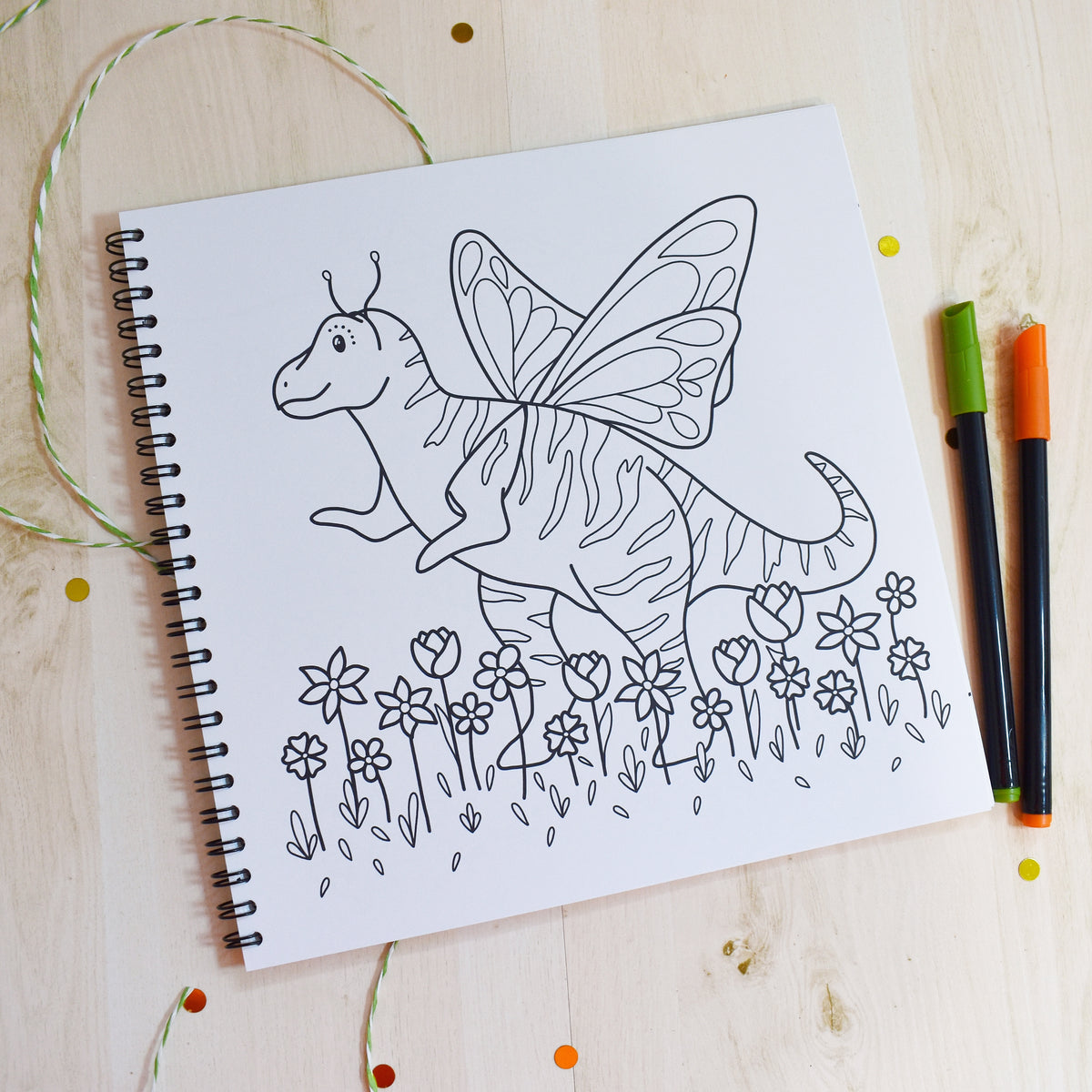 Cat and Dino Colouring Book