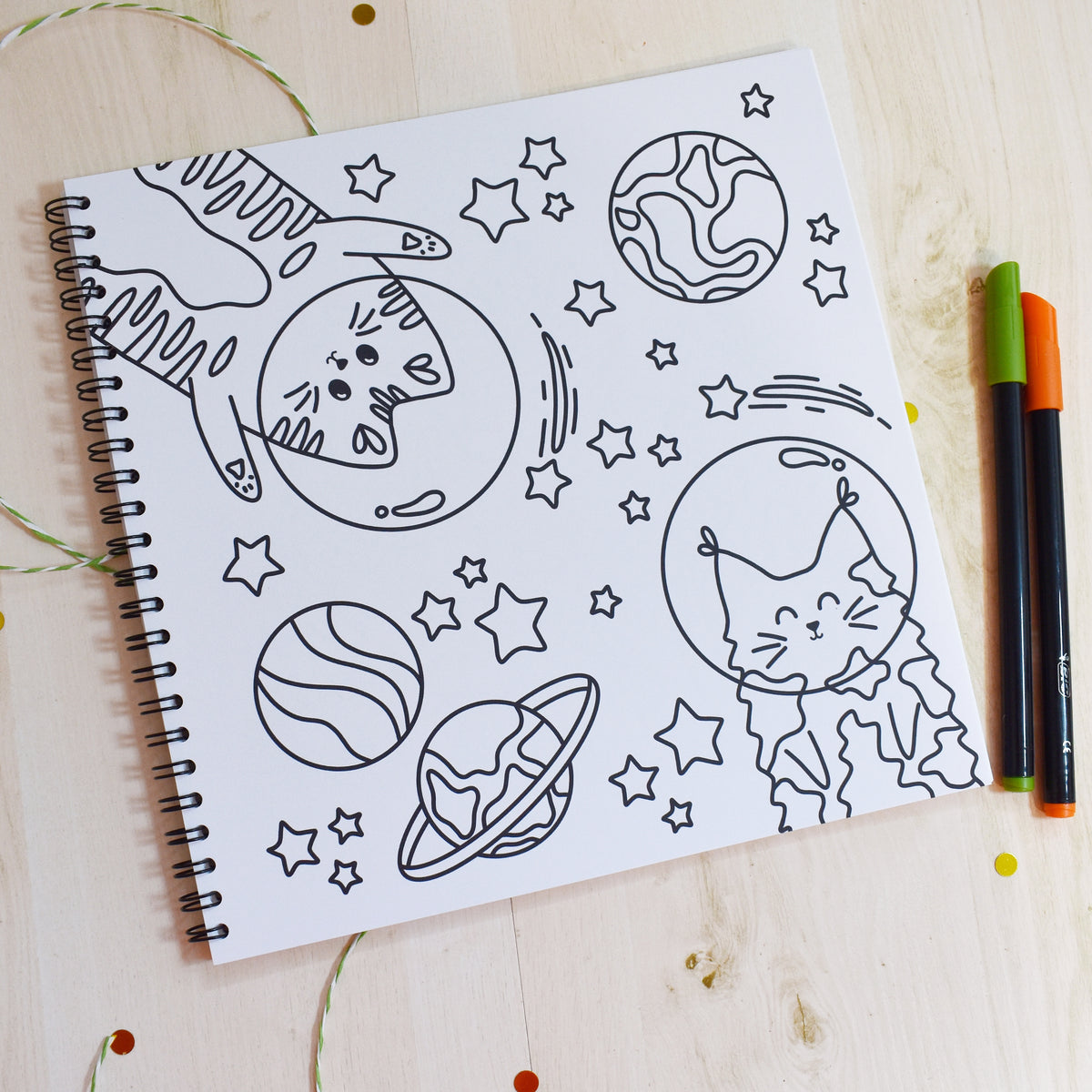 Cat and Dino Colouring Book
