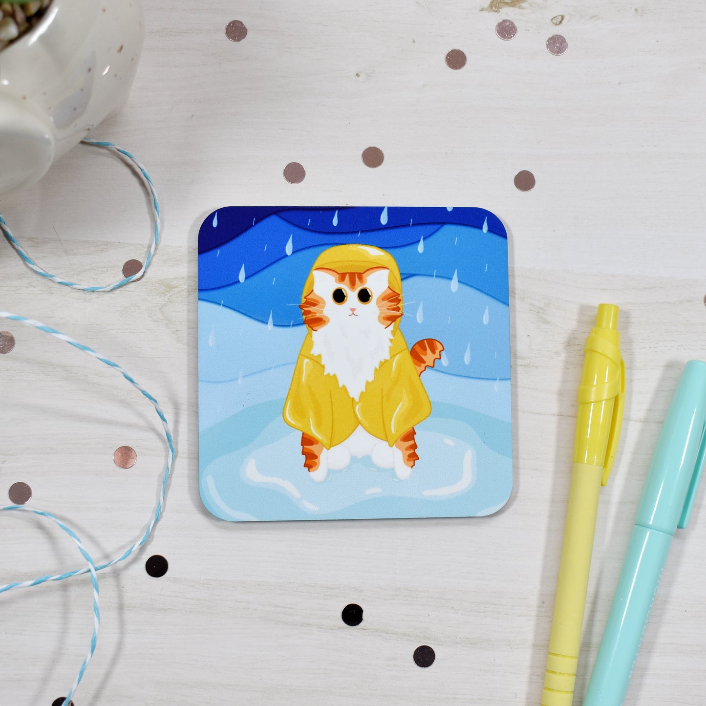 Rain Cat Coaster