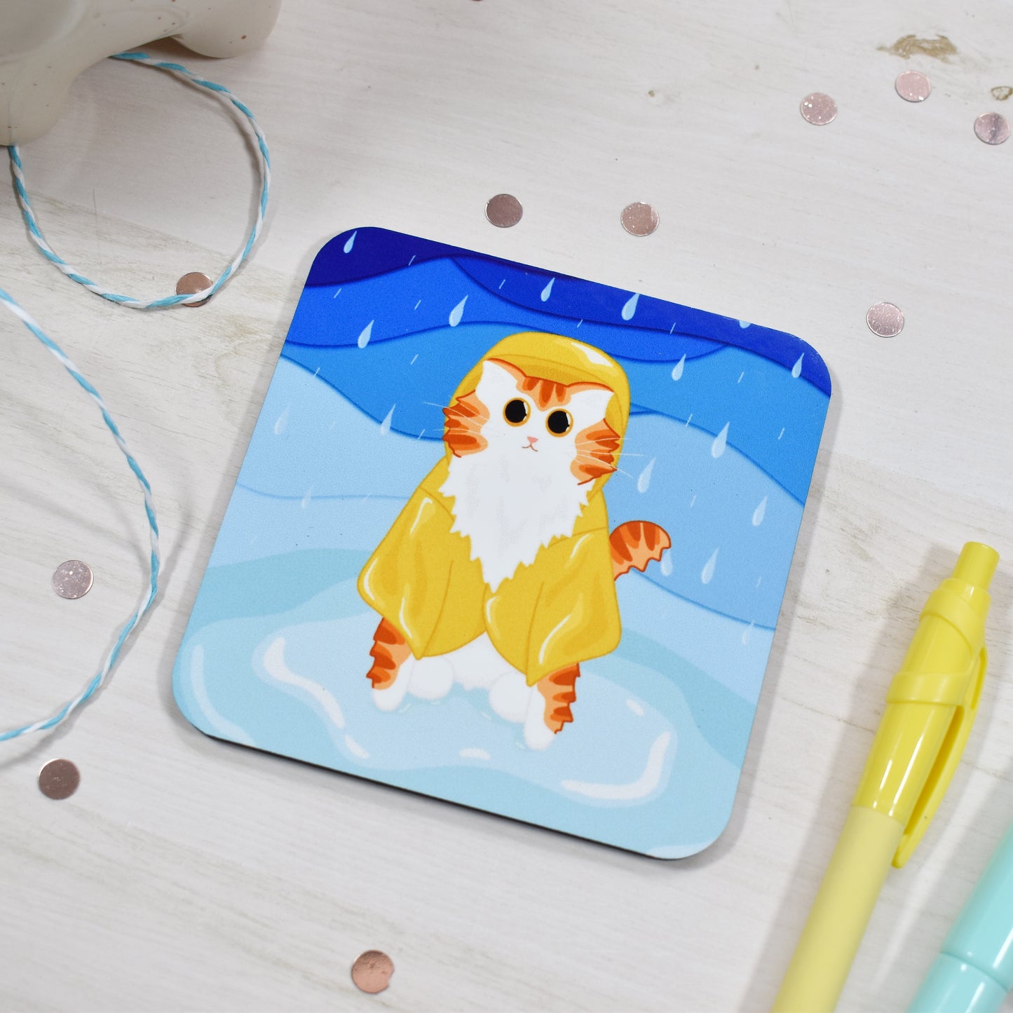 Rain Cat Coaster