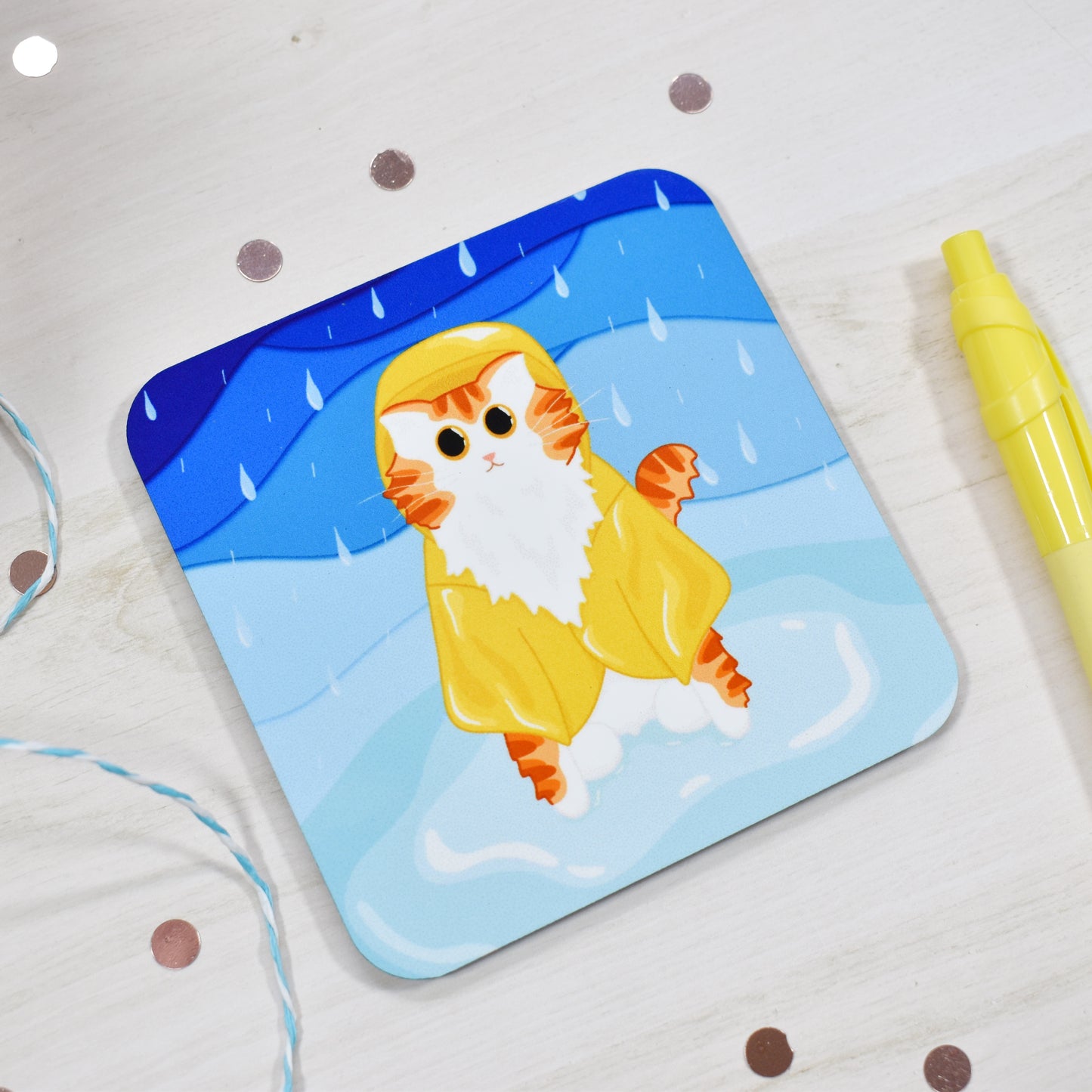 Rain Cat Coaster