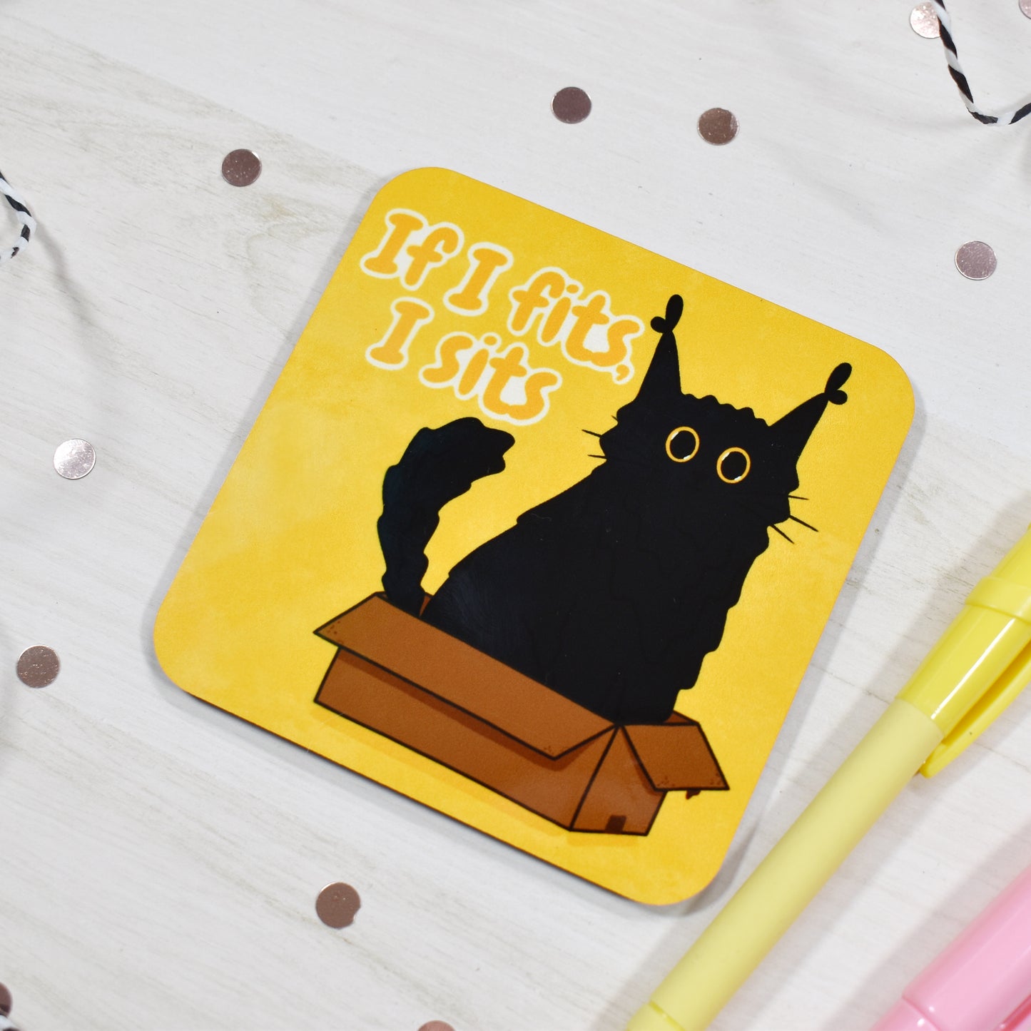 If I fits, I sits Cat Coaster