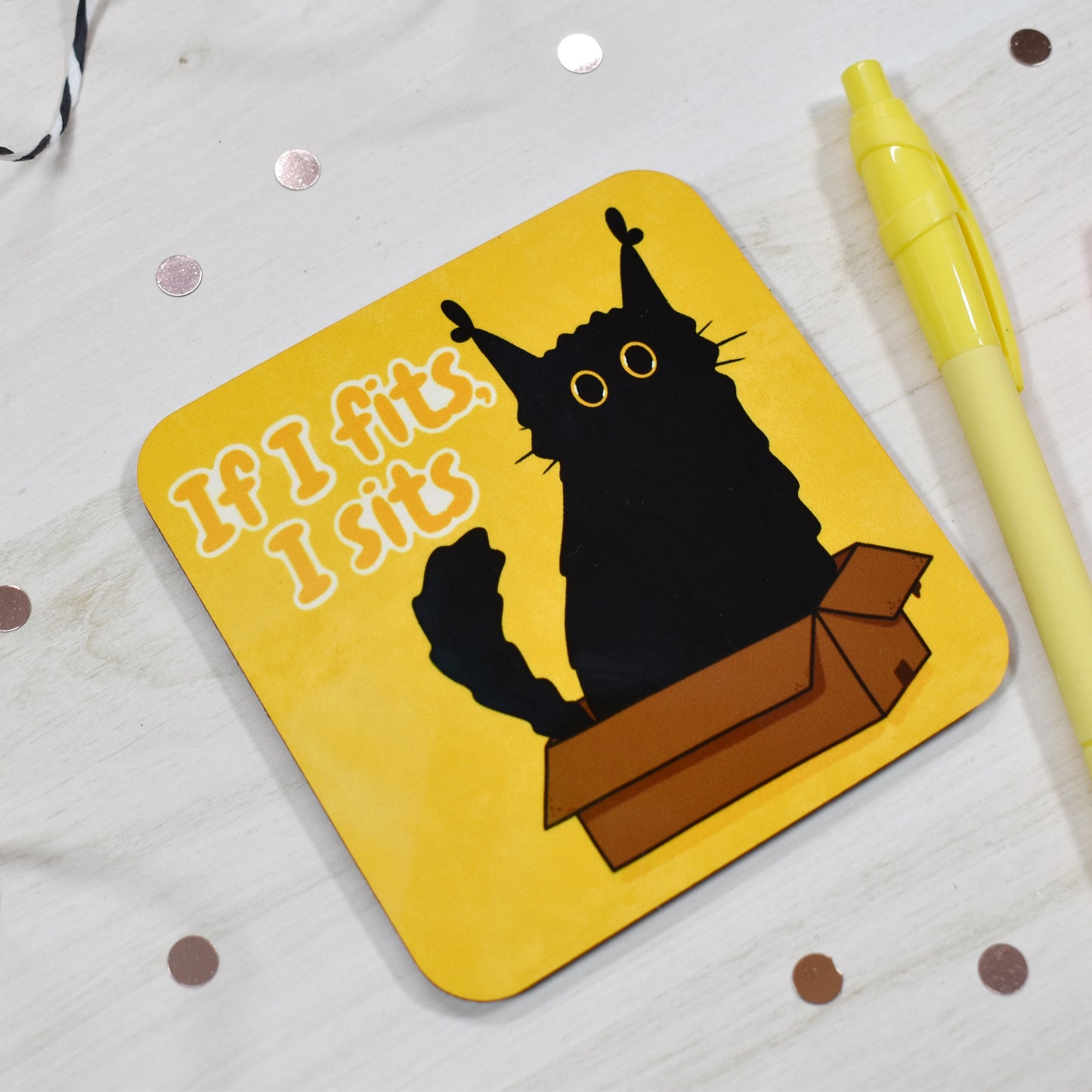 If I fits, I sits Cat Coaster