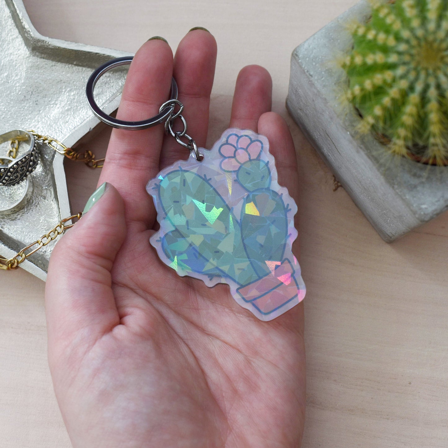 Cactus Keyring, Magnet or Pin Badge