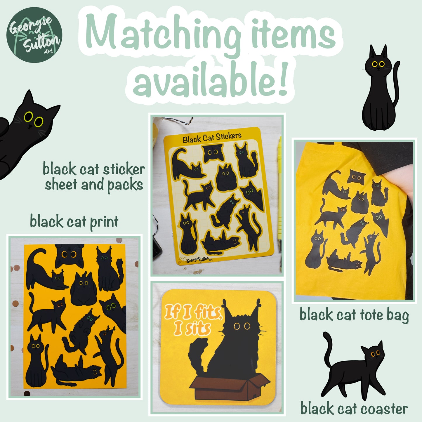 Black Cat Magnet