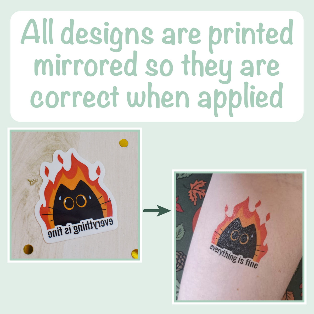 Ghost Cat Temp Tattoo