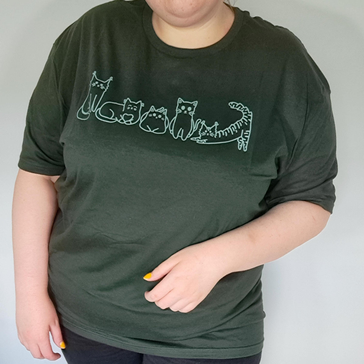 Green Cat T-Shirt Manches 3/4 Femme - 100% Coton Bio Équitable, Certifié Oeko-Tex & Ecolabel