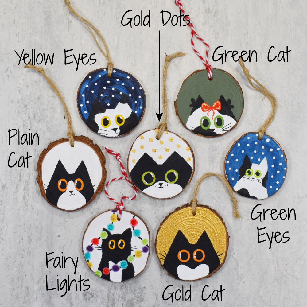 Black and White Cat Baubles