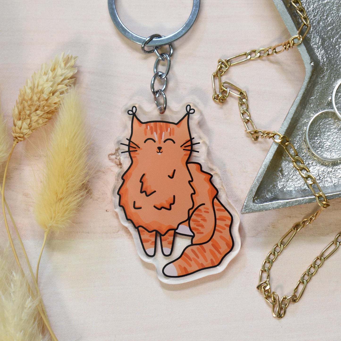Orange Cat Keyring