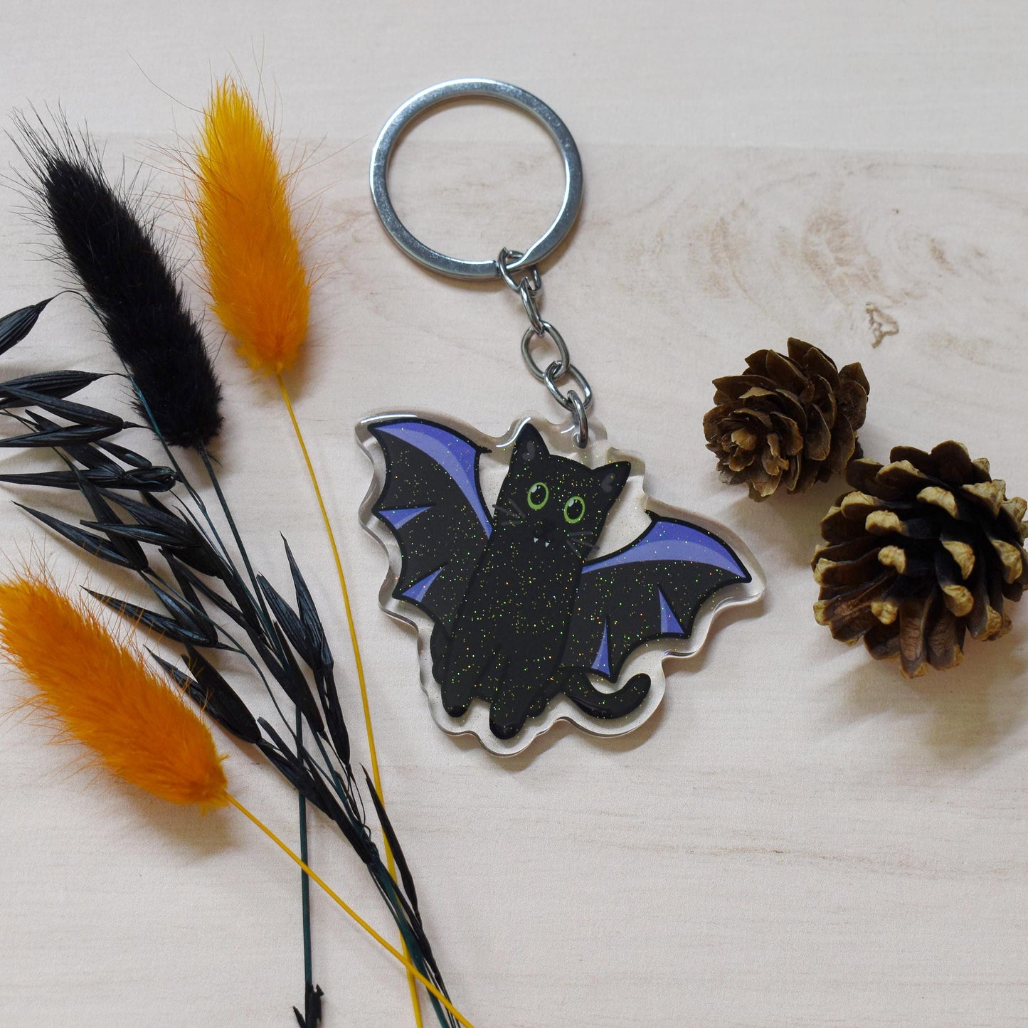 Bat Cat Keyring