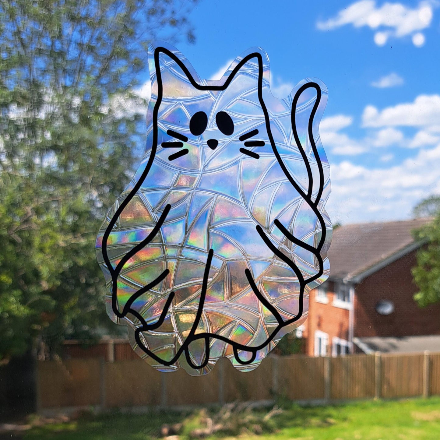 Ghost Cat Suncatcher