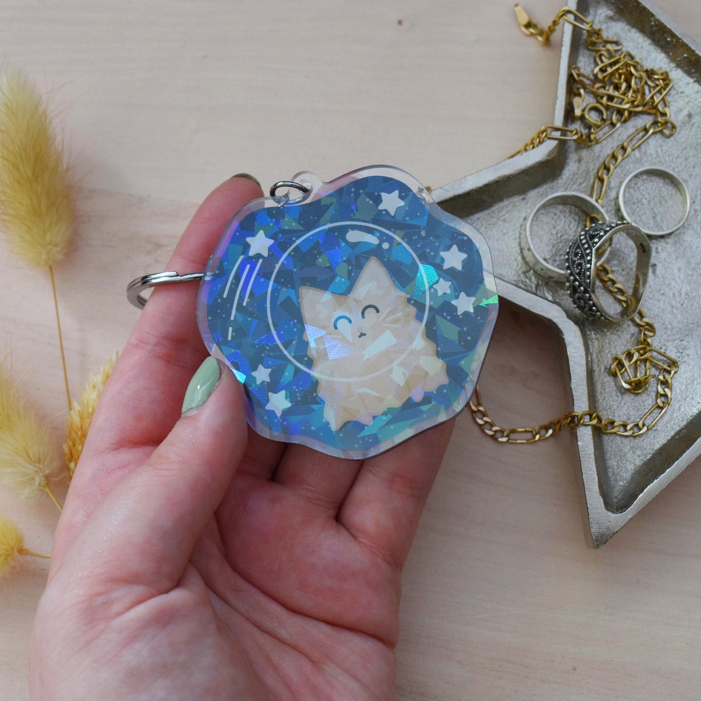 Space Cat Keyring