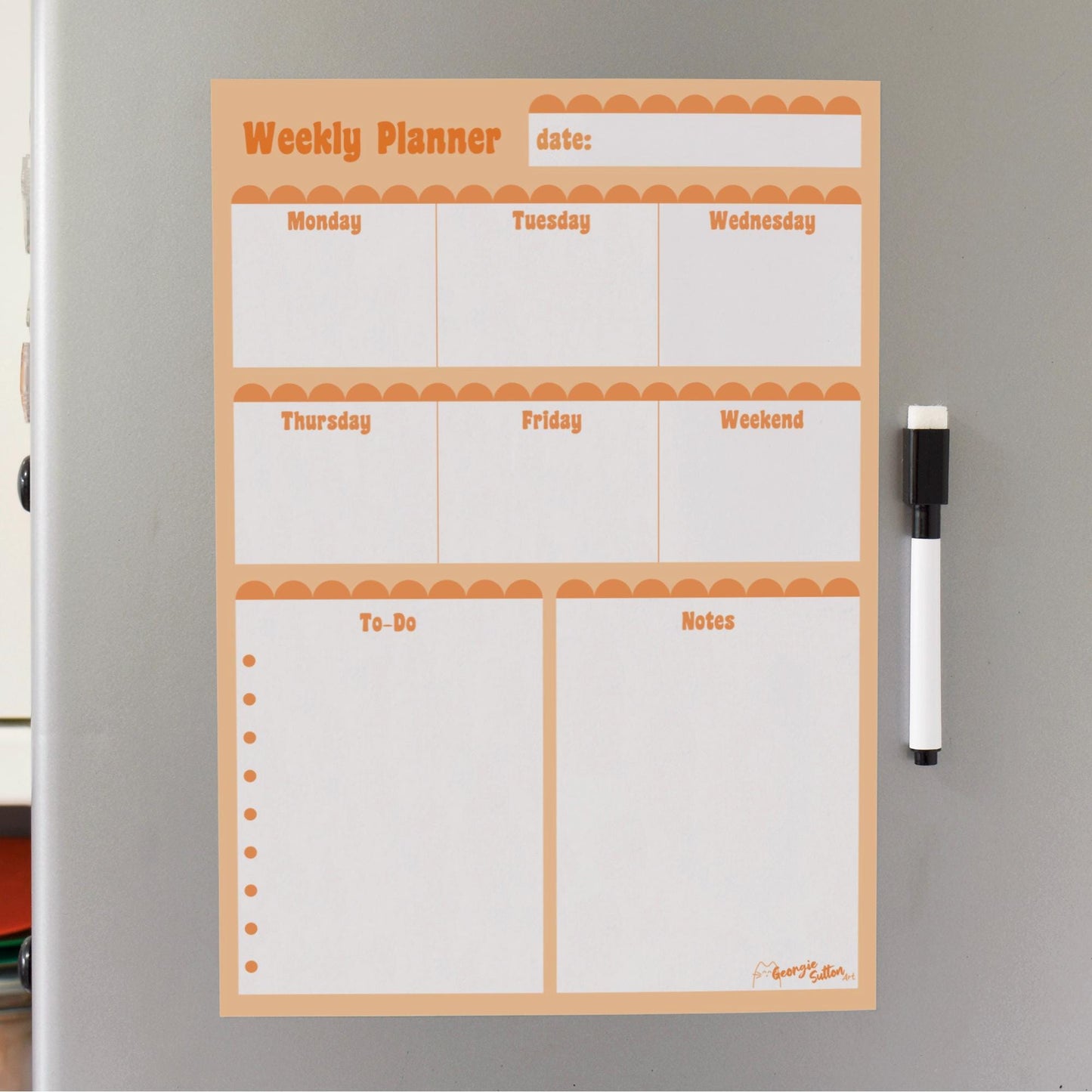 Scalloped Magnetic Wipeable Planner