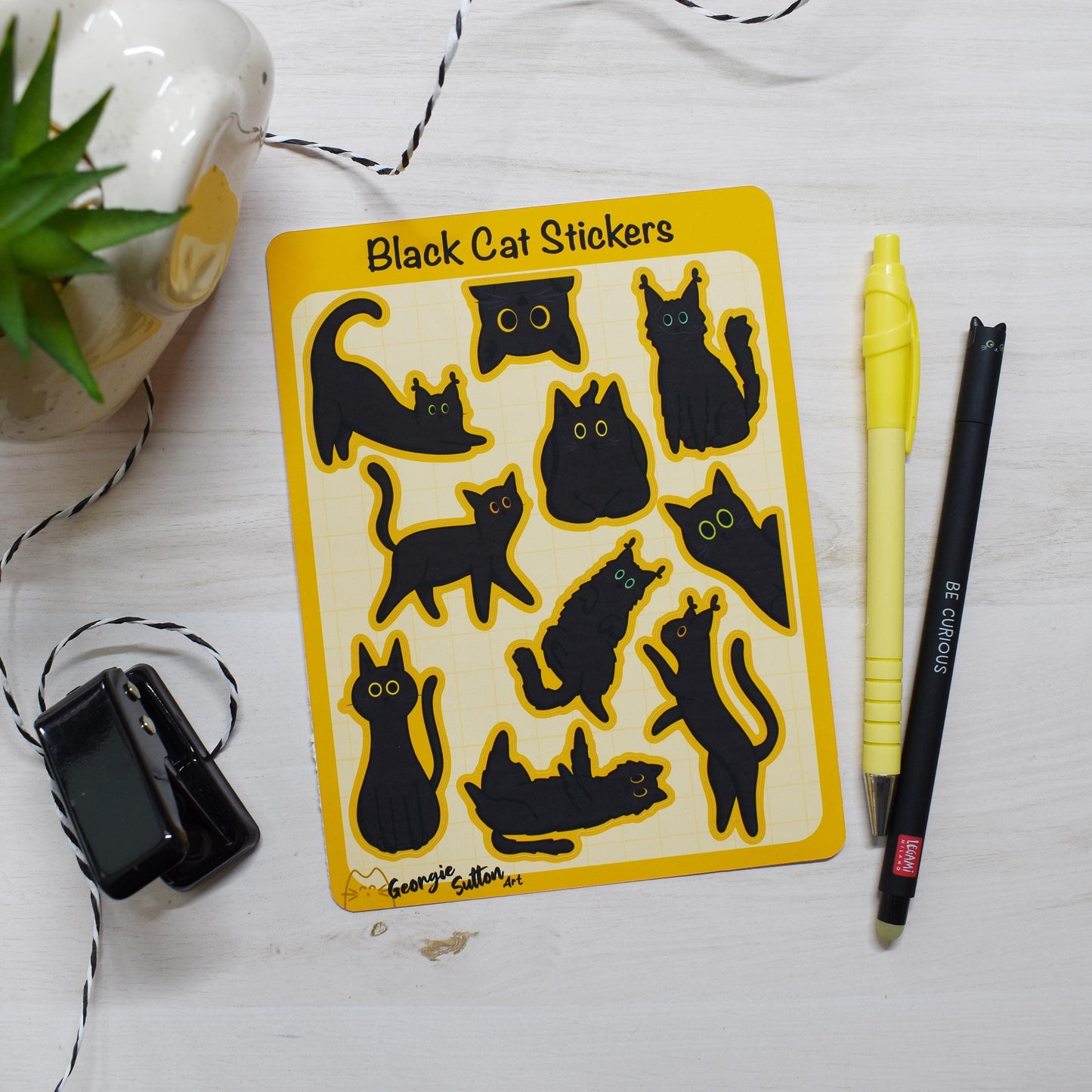 Black Cat Sticker Sheet
