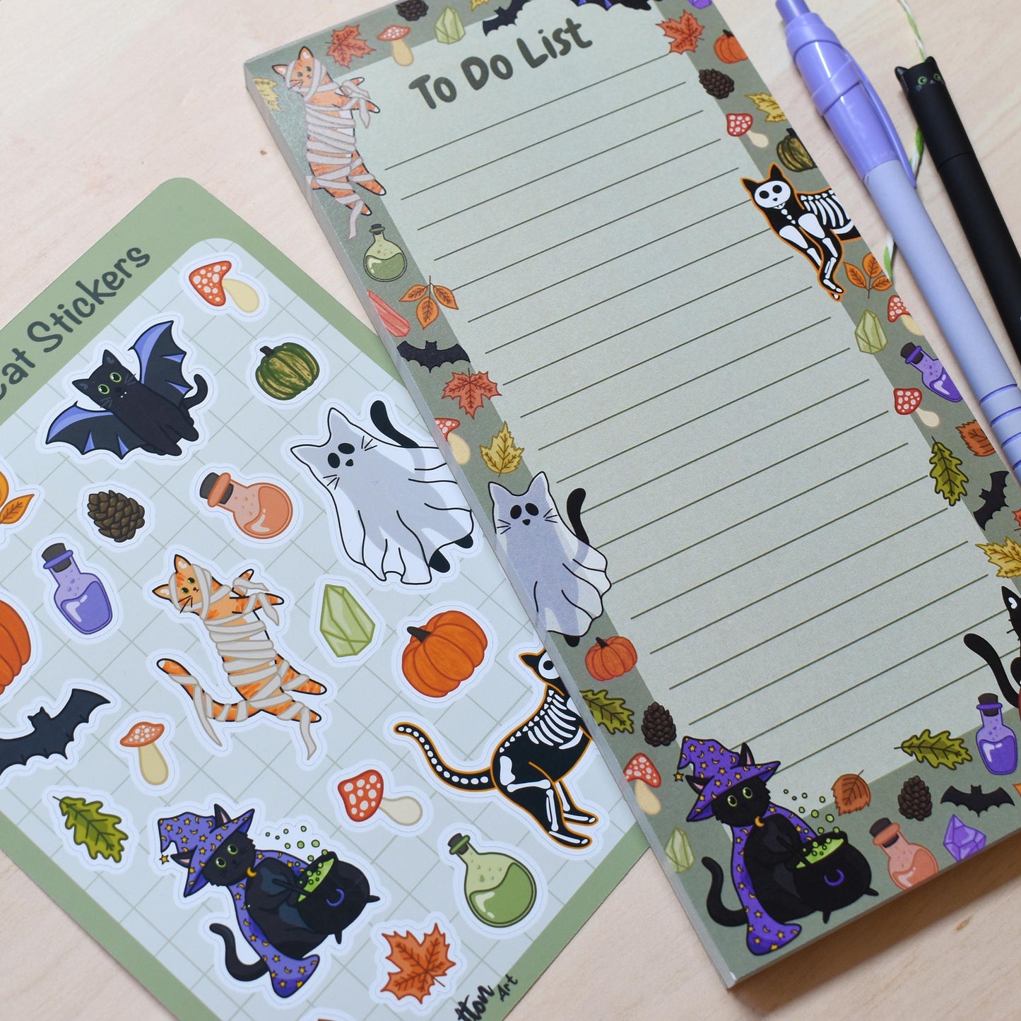 Halloween Cat Sticker Sheet
