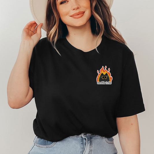 Everything Is Fine Cat T-Shirt